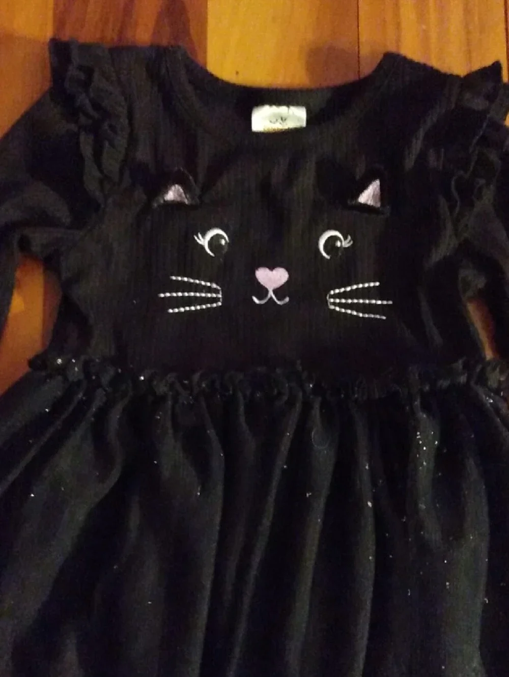 NWOT Way to Celebrate! Halloween 18 Months Girls Black Cat Tulle Dress Costume